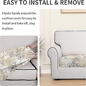 cheap Sofa Cover-Stretch Floral Seat Cushion Cover Soft Elastic Slipcover for Enhanced Comfort and Furniture Protection