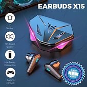abordables Auriculares telefónicos y de negocios-Auriculares inalámbricos x15 tws 5,3 auriculares bluetooth 65ms de baja latencia auriculares deportivos para juegos con micrófono para xiaomi iphone
