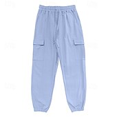 お買い得  クラシック-男性用 カーゴパンツ ジョガー カーゴジョガー ズボン ドローストリング 弾性ウエスト マルチポケット 平織り 高通気性 アウトドア 日常 キャンピング＆ハイキング ファッション クラシック ブラック ホワイト