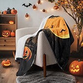 baratos Cobertores &amp; Mantas-cobertor com tema de halloween com personagens e abóboras aconchegante e assustador