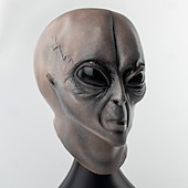 preiswerte Masken-Außerirdischer Maske Haloween Figuren Realistische Maske Erwachsene Herren Damen Gruseliges Kostüm Halloween Karneval Einfaches Karnevalskostüm