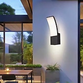 baratos luzes de parede ao ar livre-luz de parede externa led 12w arco moderno luz de parede externa à prova d&#039;água ip65 estável em luz de parede preta externa adequada para varanda externa pátio jardim banheiro quarto 85-265v