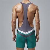 levne Pánské šortky, punčocháče a kalhoty-Pánské Wrestling Suit Kombinéza pro tvarování postavy Stahovací spodní prádlo Prodyšné Rychleschnoucí High Stretch Léto Jaro Polyester Venkovní Chůze Běhání Oranžová Zelená