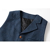 cheap Men&#039;s Vest-Men&#039;s Vest Waistcoat Daily Wear Going out Vintage Fashion Spring &amp;  Fall Buttons Polyester Comfortable Plain Single Breasted V Neck Regular Fit Deep Green Navy Dark Gray Light Grey Vest
