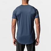 Недорогие Футболки и майки для бега-Муж. Футболка для бега Спортивная рубашка С короткими рукавами Футболка Футболка Повседневные Одежда для спорта и отдыха Однотонный Быстровысыхающий Мягкий Дышащий