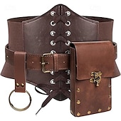 cheap Accessories and More-Medieval Renaissance Waist Belt Men&#039;s Women&#039;s Celtic Pirate Halloween Carnival Performance LARP Adults&#039; Belt Sscabbard Magic Bottle