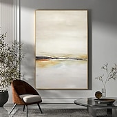 preiswerte Landschaftsgemälde-großes Gemälde handgemachtes abstraktes Ölgemälde handgemalt beige Gemälde handgemachtes Wabi Sabi Kunstwerk Ölgemälde handgemalt strukturiertes Ölgemälde beige Ölgemälde modernes Dekor