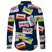 cheap Tops-Retro Vintage Retro Vintage 1970s 1980s Shirt Hippie Men's Disco Party Casual Daily Shirt