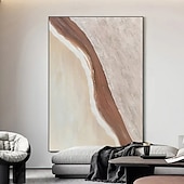 preiswerte Landschaftsgemälde-großes Gemälde handgemachtes abstraktes Ölgemälde handgemalt beige Gemälde handgemachtes Wabi Sabi Kunstwerk Ölgemälde handgemalt strukturiertes Ölgemälde beige Ölgemälde modernes Dekor