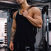 abordables Camisetas y Tops de Correr-Hombre Camiseta sin mangas de entrenamiento Camiseta sin mangas Running Camiseta sin mangas de gimnasio Empalme Sin Mangas Chalecos Casual Ropa Deportiva Bloque de color Algodón Secado rápido Suave