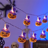 billige Halloween innendørs-1,5m 10led halloween lanterne string spøkelse festival scene atmosfære dekorasjon lanterne string edderkoppnett flaggermus gresskar død gud festival dekorative lanterner 1stk