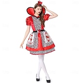 お買い得  女性用コスチューム-Alice in Wonderland おとぎ話 ハートの女王 赤の女王 ヴェノム ドレス コスプレ 映画コスプレ for 女性用 大人 カーニバル マスカレード 性能 パーティーイブニングウェア