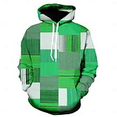 economico Felpe con cappuccio da uomo-Per uomo Pop art A quadri Felpa con cappuccio Felpe Felpa Felpa con cappuccio Manica lunga Felpa con cappuccio Con cappuccio Abbigliamento sportivo Stampa 3D Informale Giornaliero Per eventi Nero Blu