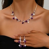 voordelige Sieradensets-Sieradenset 3 stuks Legering Oorbellen Kettingen Dames Elegant Vintage Modieus meetkundig Bloemvorm Geometrische vorm Sieraden set Voor Bruiloft Feest Vuosipäivä