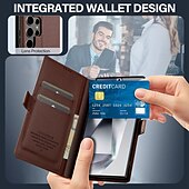 cheap Samsung Cases-Phone Case For Samsung Galaxy S24 S23 S22 S21 Ultra Plus A55 A35 A25 A15 5G A54 A34 A14 A53 A52 S20 FE S25 Ultra Back Cover Wallet Case with Stand Holder Magnetic Card Slot Retro TPU PU Leather