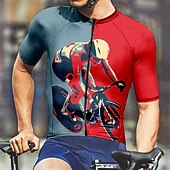 levne Pánské dresy-Pánské Cyklodres Krátký rukáv Kolo Tričko Dres se 3 zadními kapsami Horská cyklistika Prodyšné Rychleschnoucí Anatomický design Odvod Námořnická modř Modrá Grafika Sportovní Oblečení