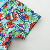 tanie Casualowe sukienki-Wielkanoc Dziewczyny &#039; 3D Kwiat Sukienka Krótki rękaw Lato Urlop Codzienny Święto Księżniczka Piękny Słodkie Małe dzieci (4-7 lat) 4-7 lat Codzienne sukienki Sukienka A line Do kolan Regularny