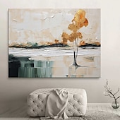 preiswerte Landschaftsgemälde-großes abstraktes graues Gemälde handgemachtes abstraktes Ölgemälde handgemalt beige Gemälde handgemachtes Wabi Sabi Kunstwerk Ölgemälde strukturiertes Ölgemälde beige Ölgemälde modernes Dekor