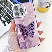 お買い得  iPhone用ケース-電話 ケース 用途 iPhone 16 Pro Max プラス iPhone 15 14 Pro Max Plus iPhone 13 Pro Max バックカバー スタンド付き カメラレンズプロテクター 耐衝撃 バタフライ 仕上げ PC