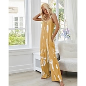 halpa Naisten haalarit-naisten pyjama solmioväri yksinkertainen mukava pehmeä kotisänky polyesteri spandex mukava pyöreä pääntie pitkä housutasku kesäkevät kotiasut