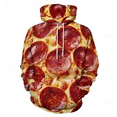 levne 3D vzor-Pánské Kapuce Kapucky Mikina Módní Denní Dlouhý rukáv Kapuce Dovolená Streetwear Rubínově červená Potisk Zima Jaro &amp; podzim Návrhář