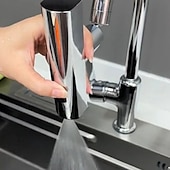 Недорогие Кухонная утварь и гаджеты-Распылитель для кухонного смесителя с водопадом, вращающийся на 360 градусов из нержавеющей стали, защита от брызг, прочный и простой в уходе, универсальный удлинитель фильтра