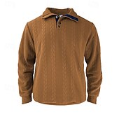 economico Felpe di base-Per uomo Felpa Nero Giallo Cachi Grigio scuro Colletto Mao Color Block Jacquard Collage Sportivo Giornaliero Per eventi Strutturato Streetwear Essenziale Informale Autunno inverno Abbigliamento Felpe