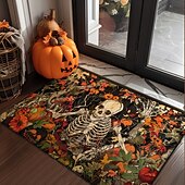 お買い得  ハロウィンの寝室-ゴシックなハロウィーンのフロアマットは、ダークなエレガンスであなたの装飾を高めます