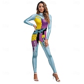 levne Dámské Kostýmy-Noční můra před Vánoci Výpad Jack Skellington Cosplay kostým Kombinéza Filmové kostýmy for Dámské Dospělé Vánoce Karneval Plesová maškaráda Večírek