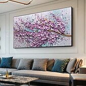 preiswerte Blumen-/Botanische Gemälde-3D-Ölgemälde mit goldener Struktur, handgefertigtes goldenes Baum-Ölgemälde auf Leinwand, großes strukturiertes goldgelbes Baum-Ölgemälde, Lebensbaum-Gemälde, Wandkunst, individuelles trendiges
