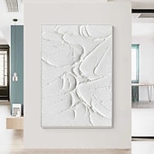 voordelige Schilderijen van landschappen-3d wit olieverfschilderij met de hand geschilderd olieverfschilderij met dikke textuur beige wit schilderij op canvas abstract getextureerd olieverfschilderij voor muurkunst schilderij voor woonkamer