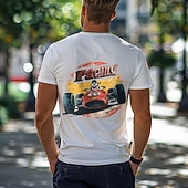 preiswerte Herren -Grafik -T -Shirt-Herren Vintage Rennwagen Grafik T-Shirt
