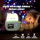 cheap Stationery-Toast Clock Timer Lamp Cute LED Bread Night Light with USB Dimmable Table Clock Alarm for Kids Soft Light