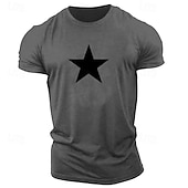 abordables Camiseta gráfica para hombres-Hombre Graphic Estrella Camiseta Estilo casual 100% Algodón Manga Corta Gráfico Camisa Negro / Rojo Rojo / Blanco Negro / Gris Camiseta cómoda Casual Deportes Ropa de diseñador de moda