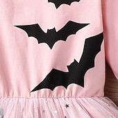 cheap Party Dresses-Girls' 3D Bat Dress Long Sleeve Spring Fall Vacation Daily Holiday Princess Beautiful Sweet Little Kids(4-7ys) 4-7 Years Casual Dress A Line Dress Tulle Dress Knee-length Regular Fit
