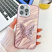 お買い得  iPhone用ケース-電話 ケース 用途 iPhone 16 Pro Max プラス iPhone 15 14 Pro Max Plus iPhone 13 Pro Max バックカバー スタンド付き カメラレンズプロテクター 耐衝撃 バタフライ 仕上げ PC