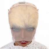 baratos Perucas de seda 360-Cabelo humano remy 360 frontal Peruca Parte livre Cabelo Brasileiro Liso Loiro Peruca 150% Densidade do Cabelo com o cabelo do bebê Riscas Naturais Pré-depenado Para perucas para mulheres negras Longo