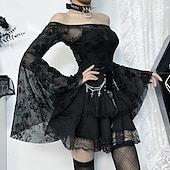 abordables Bas-Gothique Steampunk Jupe Bal Masqué Fille gothique Femmes Mascarade Soirée Adulte Jupe