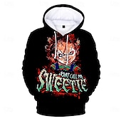 cheap Cartoon &amp; Movie Character Graphic-Chucky Hoodie Cartoon Manga Anime 3D Front Pocket Graphic For Couple&#039;s Men&#039;s Women&#039;s Adults&#039; Back To School 3D Print Casual Daily