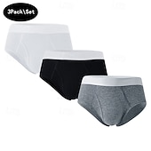preiswerte Boxershorts für Herren-Herren 3 Pack Unterwäsche Boxer Boxer-Shorts Patchwork Hauptstadt Atmungsaktiv Weich Komfortabel Farbblock Mittlere Hüfthöhe Schwarz+Weiß+Grau Schwarz