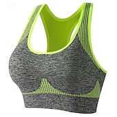 baratos Sutiã Esportivo-Mulheres Sustentação Leve Sutiã Esportivo Sutiã de corrida Costas Nadador Sem Aros Good Top Acolchoado Ginástica Esportes Relaxantes Corrida Respirável Leve Macio Azul Cinza Escuro Roxo Cor Sólida