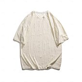 preiswerte Basic-T-Shirts-Herren Hemd T Shirt Kurzarmshirt Strick-T-Shirt Kurzarm Kragen Rundhals Frühling &amp; Sommer Einfach Mode Vintage-Stil Lässig Urlaub Lässig Ferien Schwarz Beige Kaffee Top T-Shirt für Herren