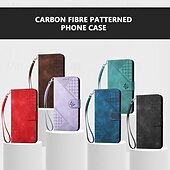 זול נרתיקים לאייפון-טלפון מגן עבור אייפון 16 iPhone 15 14 Pro Max Plus אייפון 13 12 11 Pro Max Mini מארז כרטיס ארנק מגנטי עם רצועת יד רגלית פרפר תבנית גאומטרית TPU עור PU
