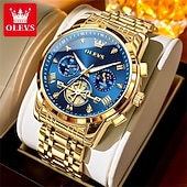 halpa Kvartsikellot-OLEVS 2856 Miesten kvartsikellot skeletit lentopallo kronografi klassinen muoti HUIPPUMERKKI kello lahjaksi miehille kuu vaihe vedenkestävä