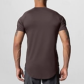 Недорогие Футболки и майки для бега-Муж. Футболка для бега Спортивная рубашка С короткими рукавами Футболка Футболка Повседневные Одежда для спорта и отдыха Однотонный Быстровысыхающий Мягкий Дышащий