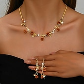 voordelige Sieradensets-Sieradenset 3 stuks Legering Oorbellen Kettingen Dames Elegant Vintage Modieus meetkundig Bloemvorm Geometrische vorm Sieraden set Voor Bruiloft Feest Vuosipäivä