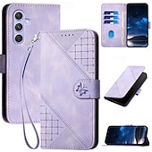 levne Pouzdra pro Samsung-telefon Carcasă Pro S24 S23 S22 S21 Ultra Plus A55 5G S20 FE S25 Ultra Pouzdro na peněženku Magnetické s poutkem na zápěstí Stojánek Motýl Geometriské vzory TPU PU kůže