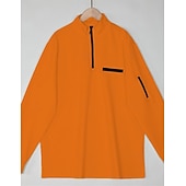 Недорогие Мужская Классическая Поло-Муж. Рубашки поло Pullover Спорт На каждый день Четверть молния Длинный рукав Мода Удобный Полотняное плетение Застегнуться Карман Весна &amp; осень Стандартный Белый Рубашки поло