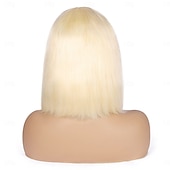 levne Paruky z přírodních vlasů se síťkou ofina-613 blond rovná paruka 13x4 průhledná krajka přední krátké paruky bob lidské vlasy nosit krajkové přední paruky