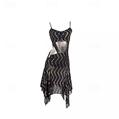 voordelige Latin danskleding-Latin Salsa Dance Kleding Uitgehold Gesplitst Dames Prestatie Opleiding Mouwloos Netstof